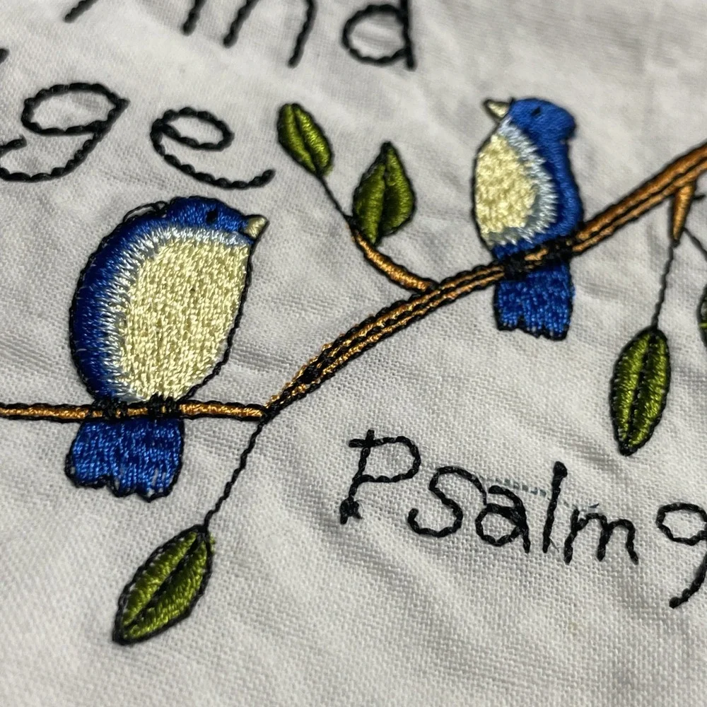 Embroidered‎ Cotton Tea Towel Psalm 